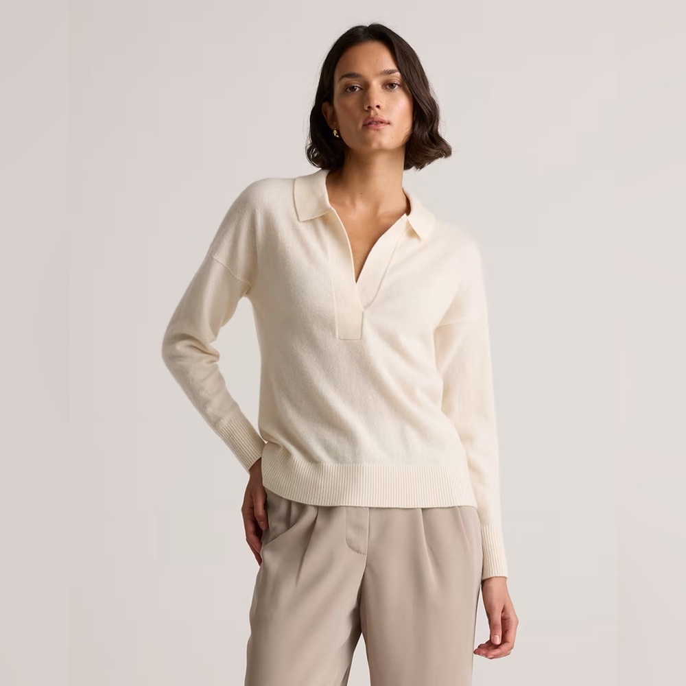 Quince Mongolian Cashmere polo sweater